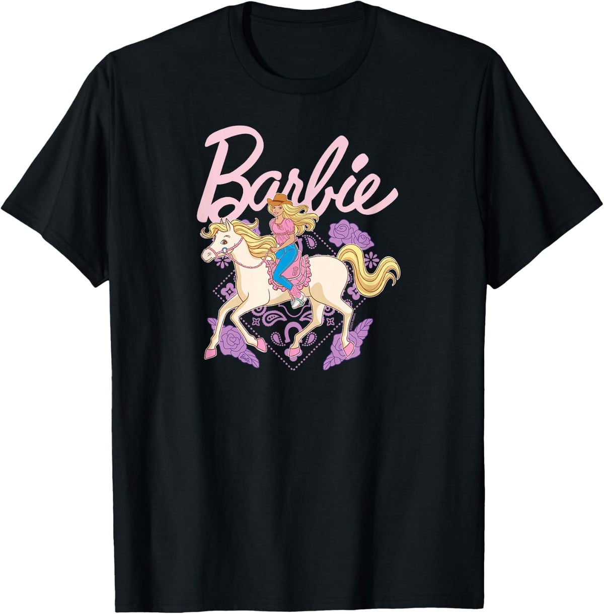 Barbie - Western Cowgirl Riding On Horse T-Shirt