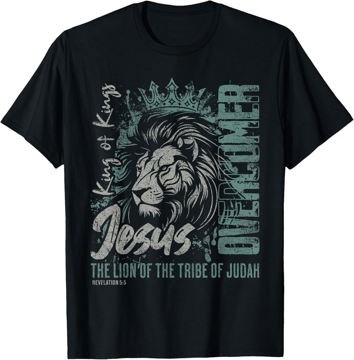 Jesus is King Lion of Judah Bible Faith Graphic Christian T-Shirt