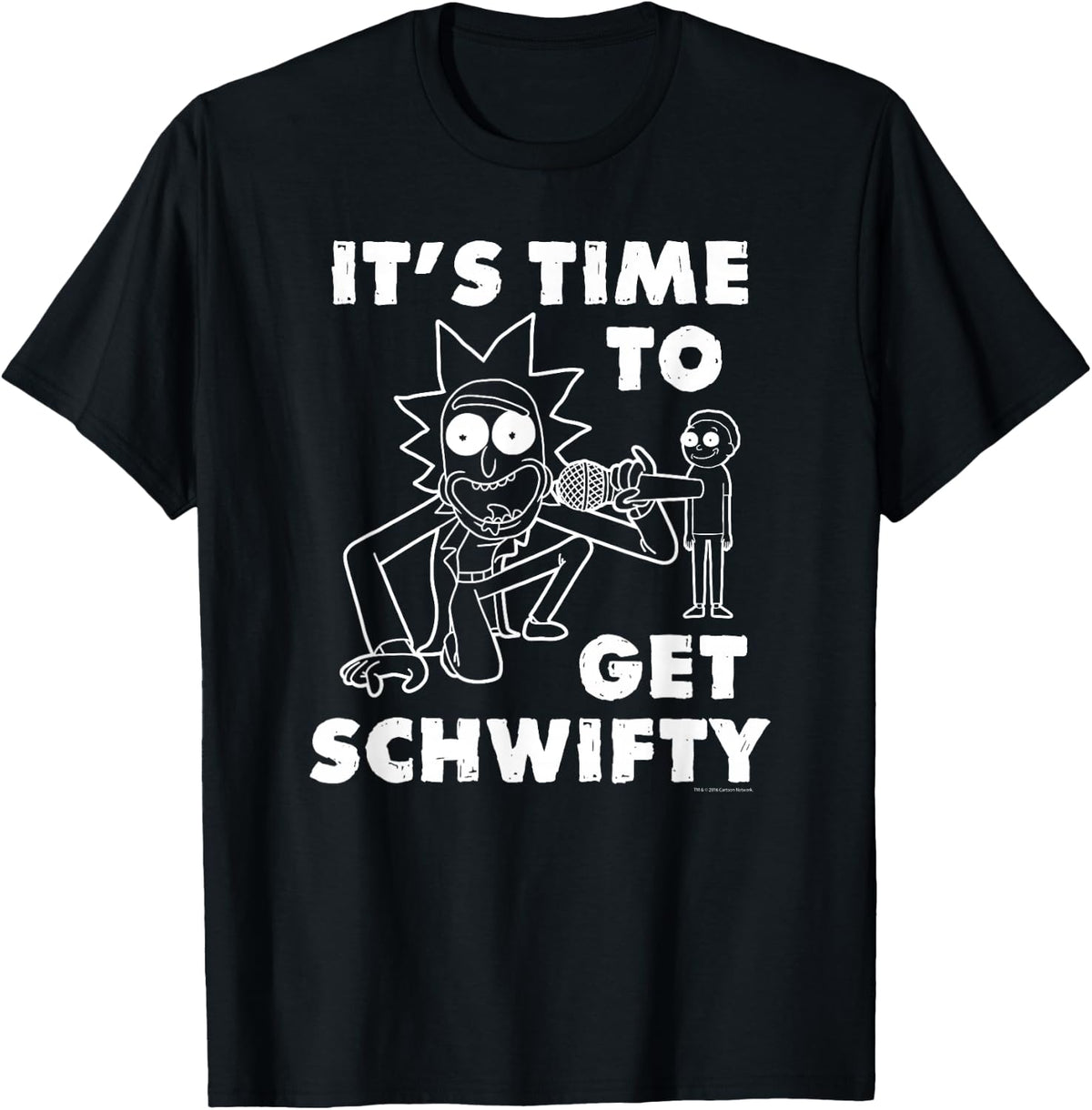 Rick & Morty It's Time to Get Schwifty 1 Color White T-Shirt T-Shirt